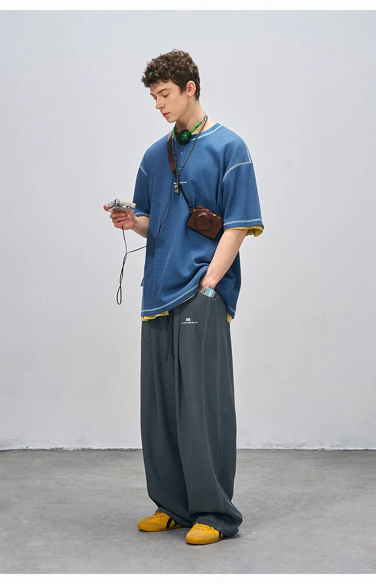 Minimal Embroidered Wide-Leg Trousers product view 7