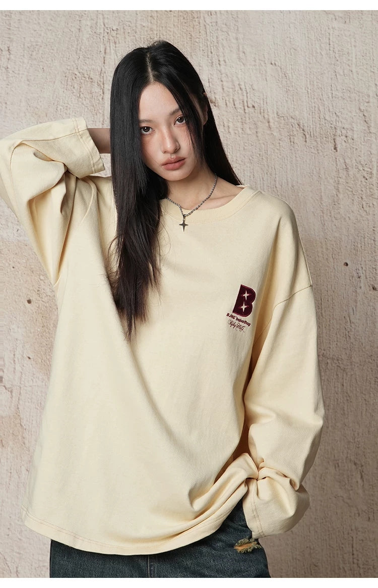 Heavy Cotton B-Emblem Long-Sleeve Top product view 3