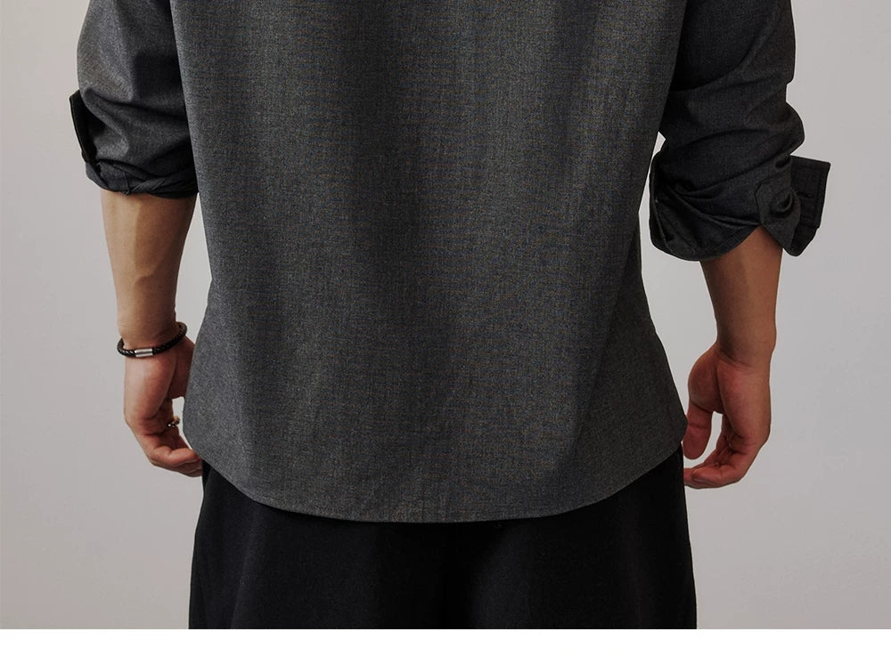Detachable Contrast-Collar Relaxed Shirt product view 7