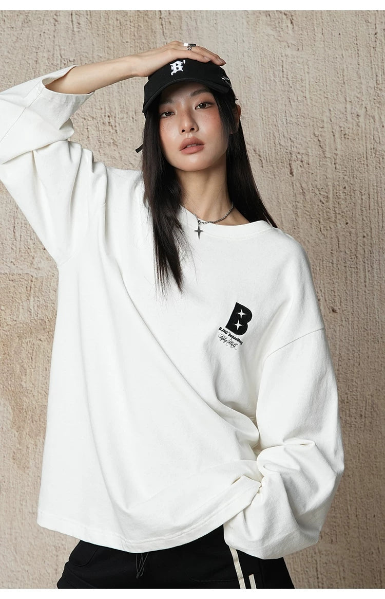 Heavy Cotton B-Emblem Long-Sleeve Top product view 2