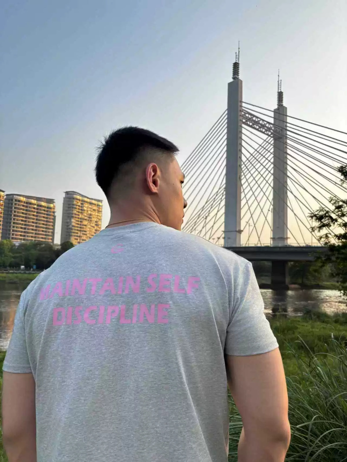 Self-Discipline Back-Print Crewneck Tee product view 3