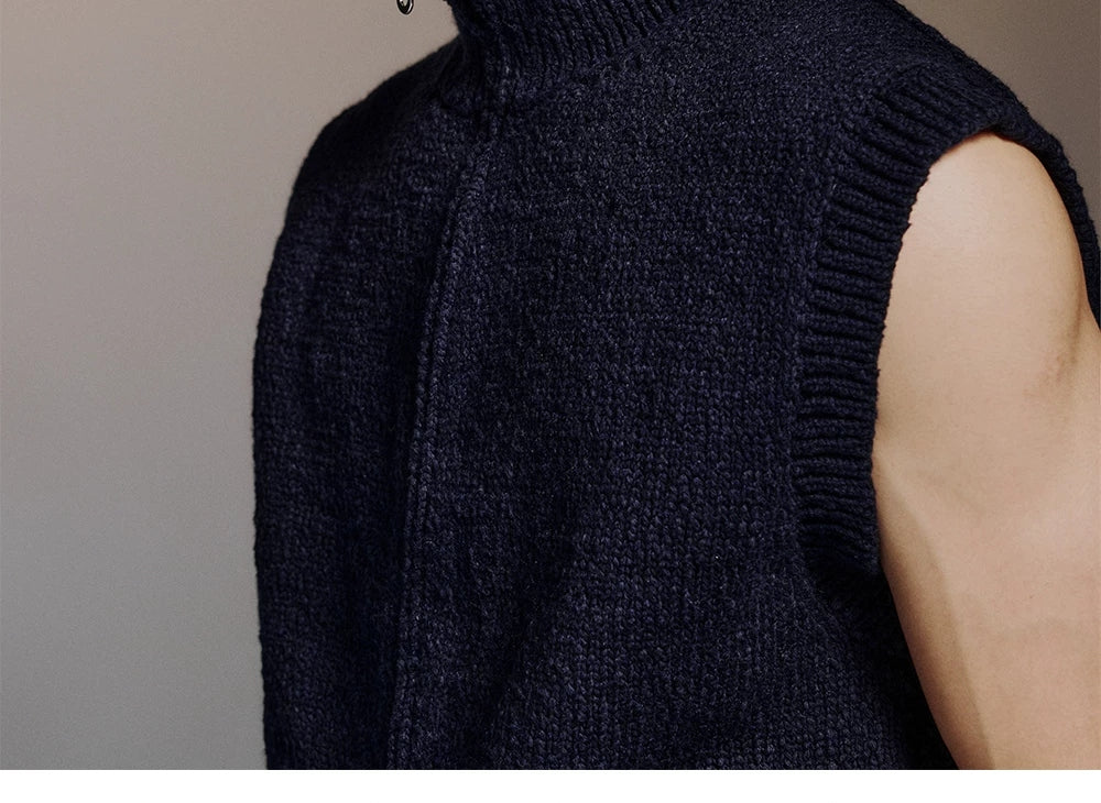 High-Collar Cotton-Blend Zip Vest product view 7