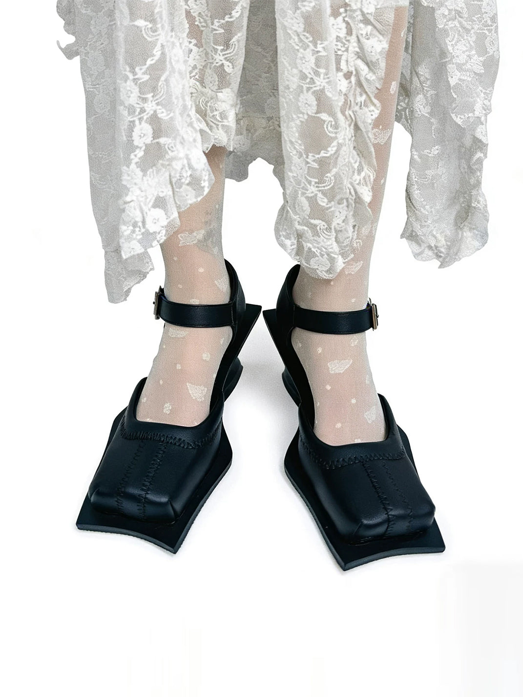 Square-Toe Cutout Block-Heel Sandals - View 3
