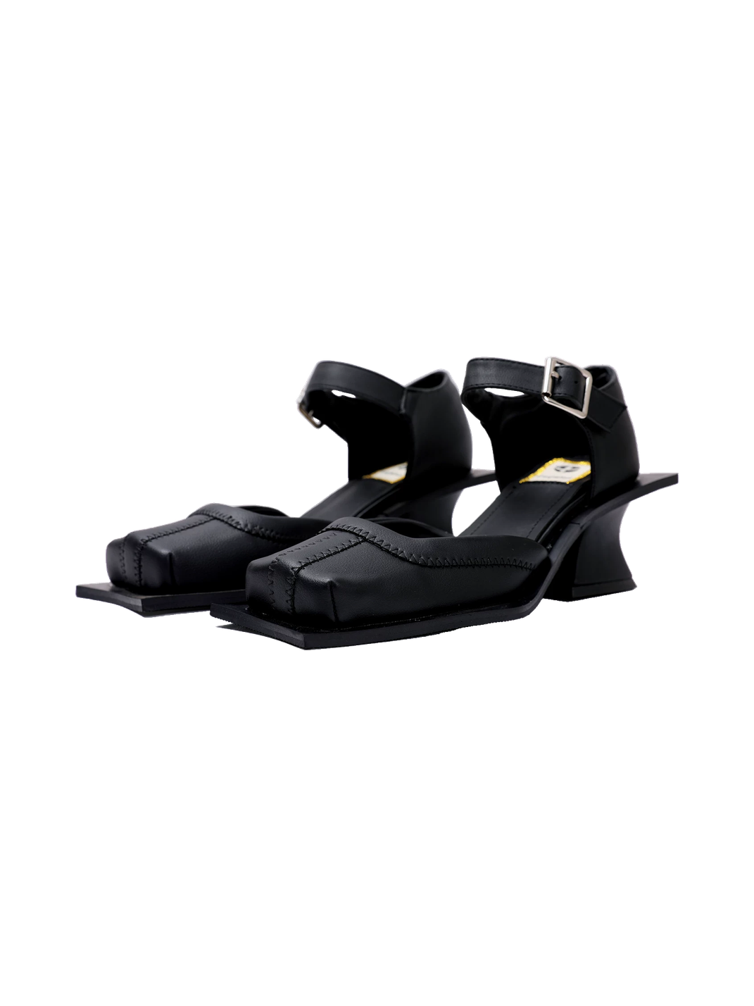 Square-Toe Cutout Block-Heel Sandals - View 7