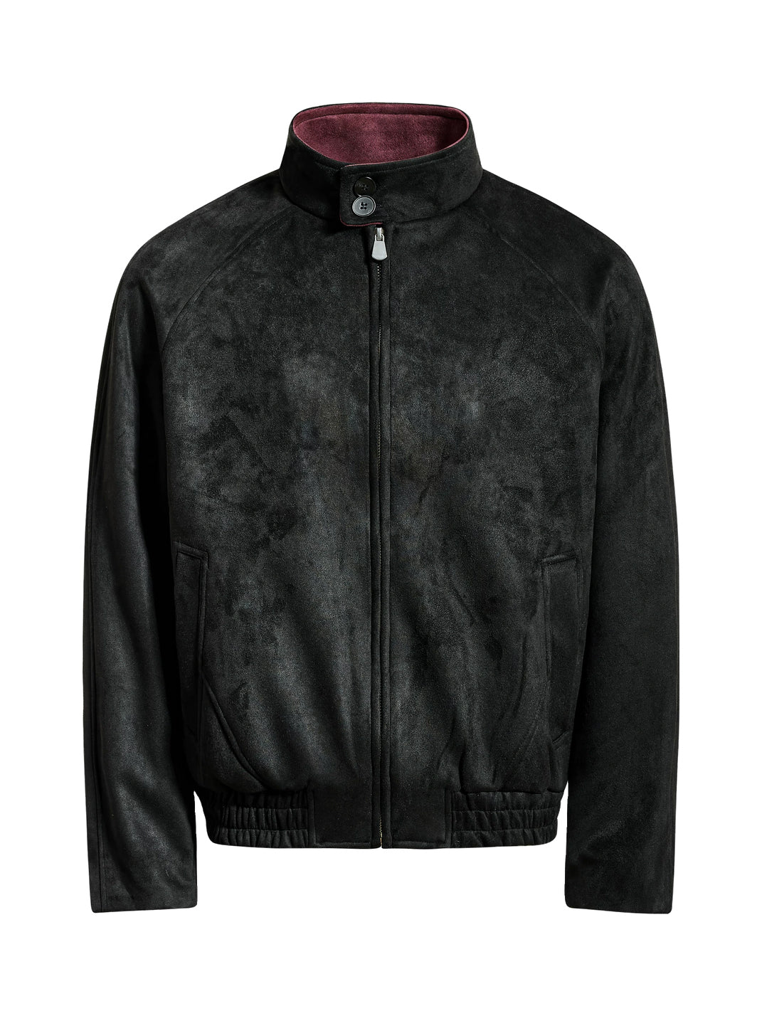 Suede-Effect Cropped Elastic-Hem Zip Jacket - view 8