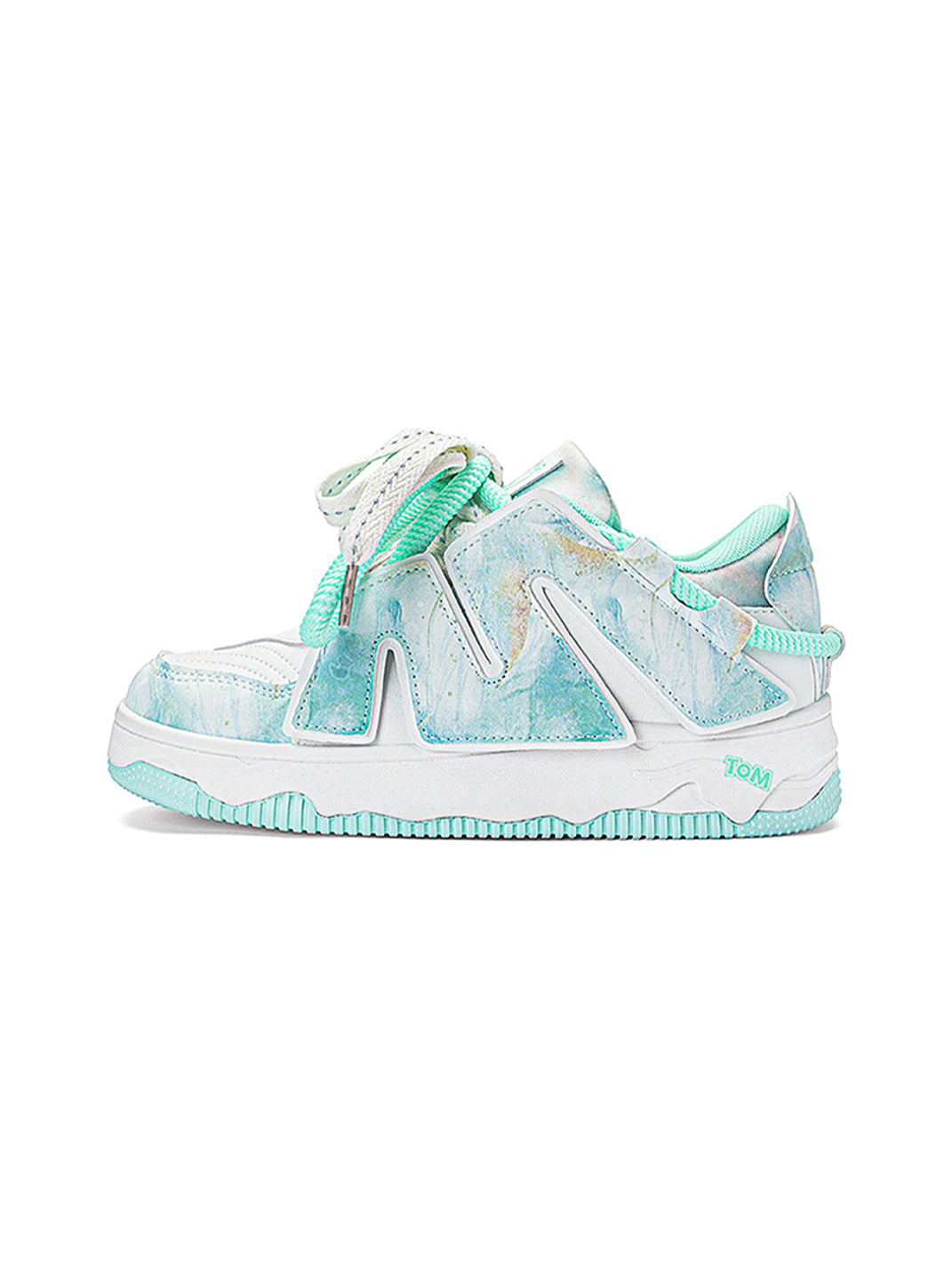 Graphic Pink-Trim Chunky Low-Top Sneakers - View 12