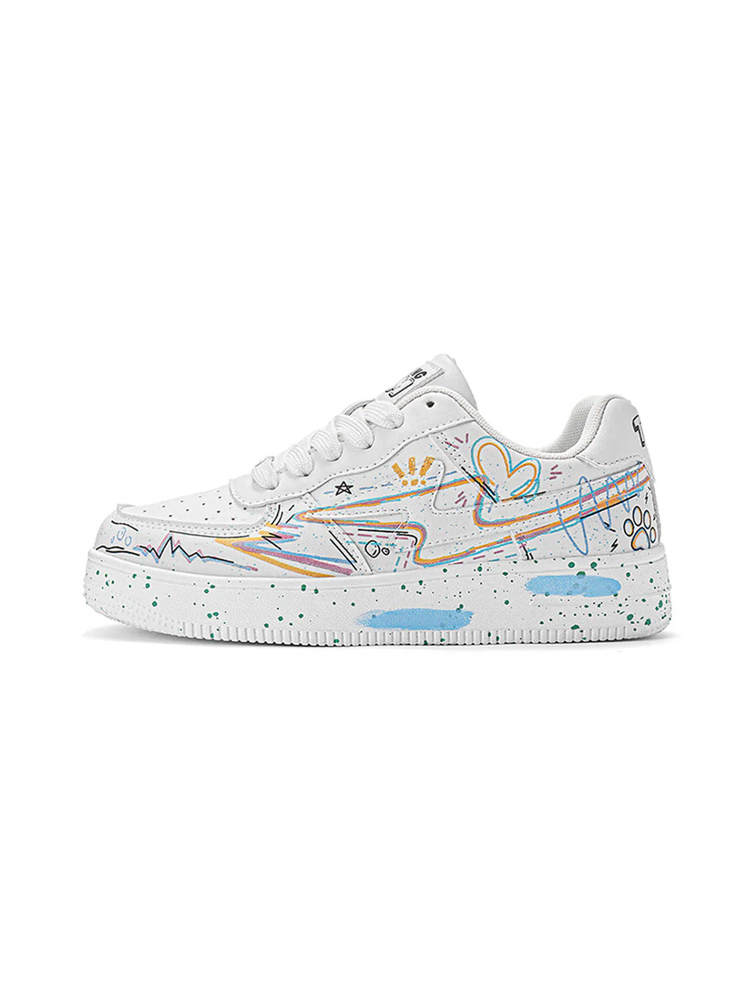 Graffiti Lightning Low-Top Court Sneakers