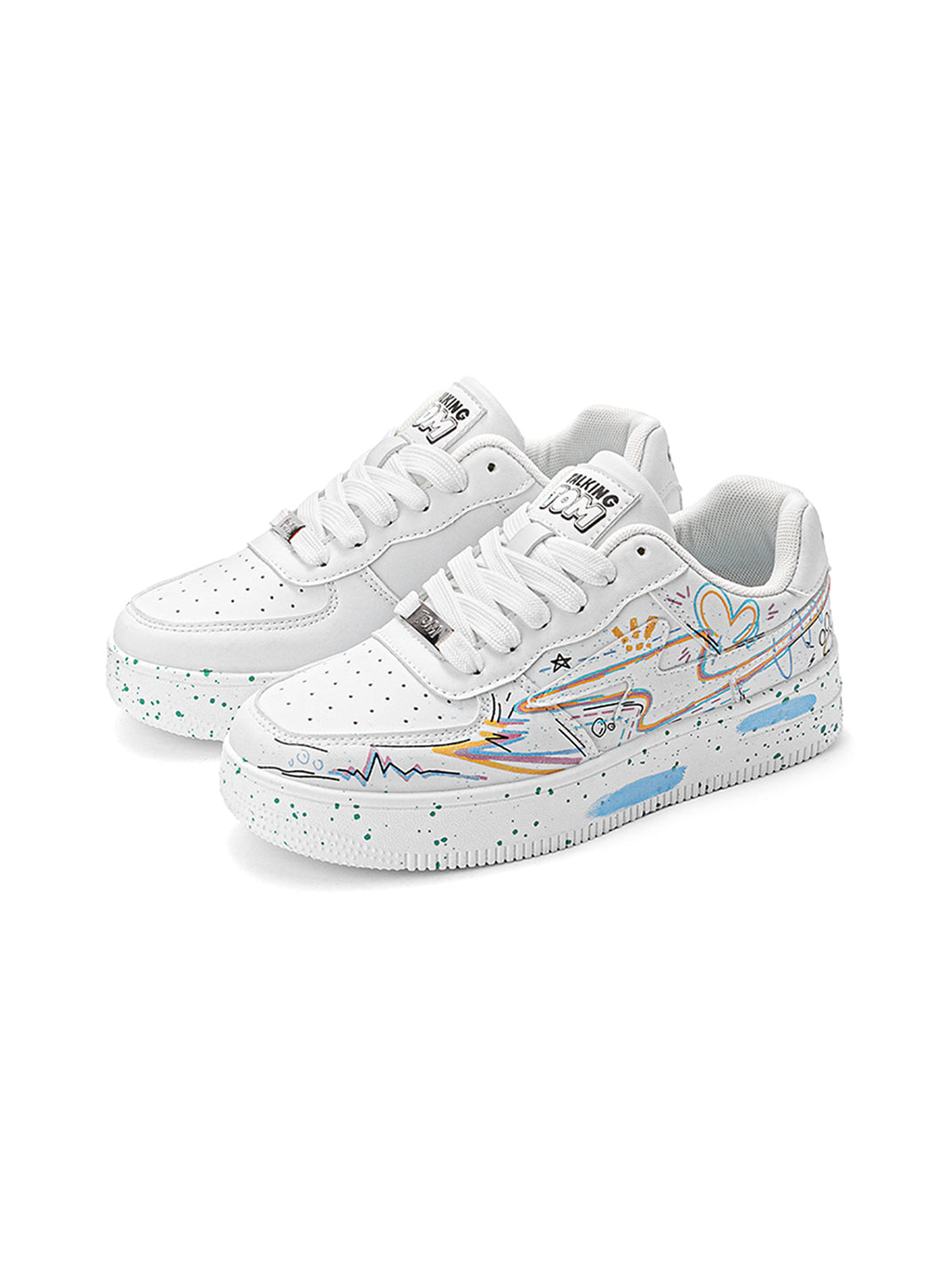 Graffiti Lightning Low-Top Court Sneakers - View 5