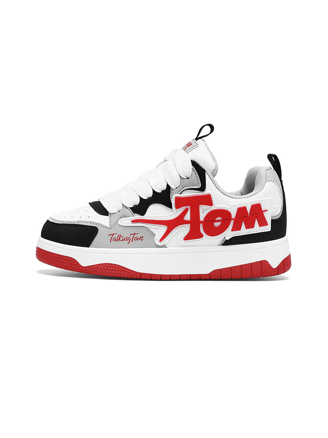 Oversized-Letter Colorblock Court Sneakers