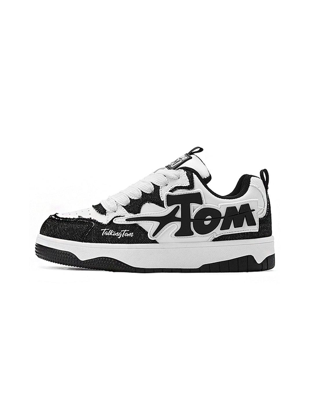 Oversized-Letter Colorblock Court Sneakers - View 11
