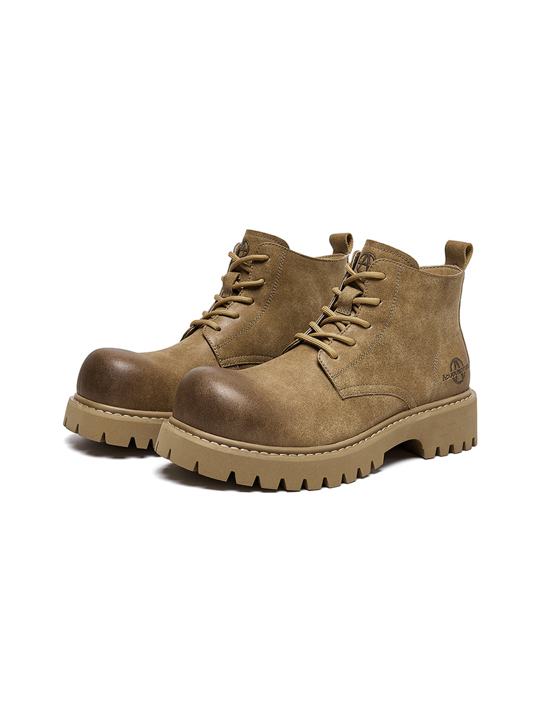 Tan Round-Toe Lug-Sole Work Boots - View 11