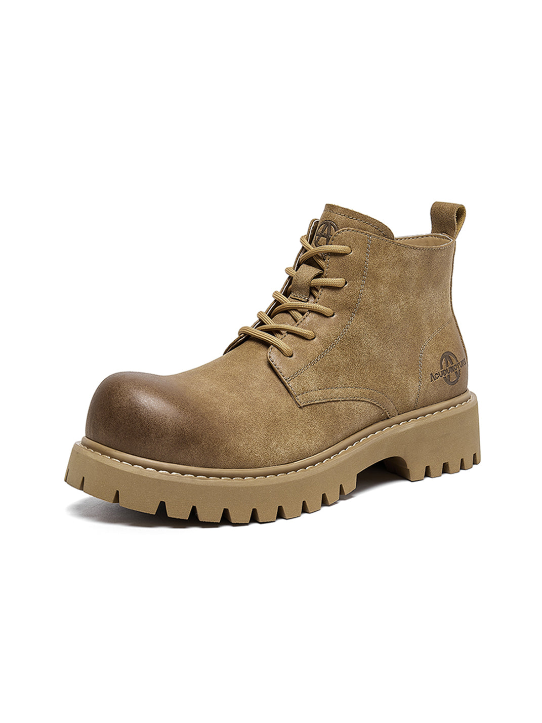Tan Round-Toe Lug-Sole Work Boots - View 14