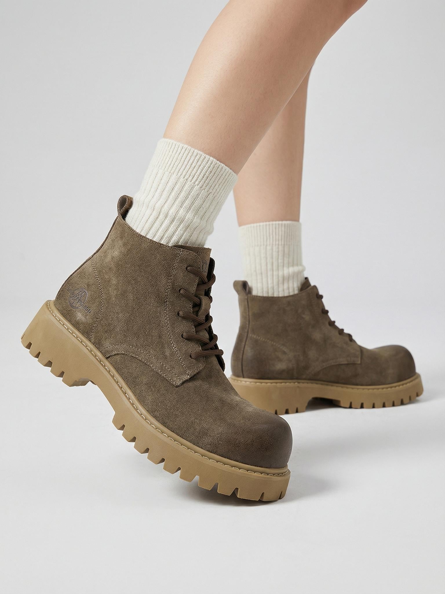 Tan Round-Toe Lug-Sole Work Boots - View 20