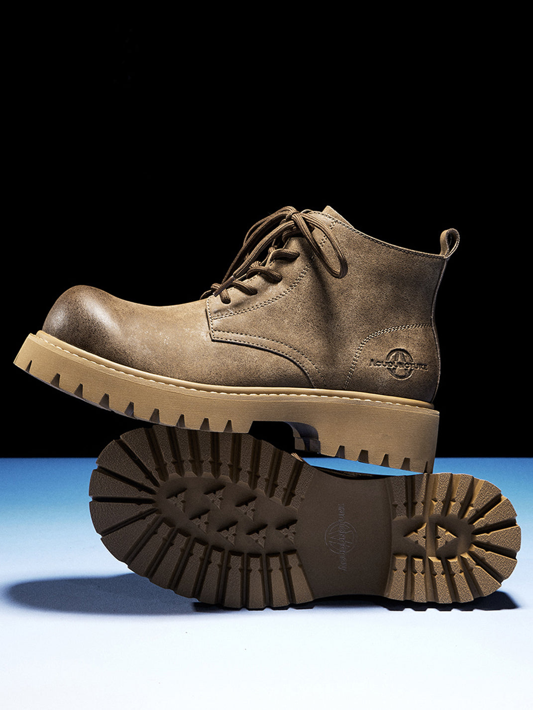 Tan Round-Toe Lug-Sole Work Boots - View 23