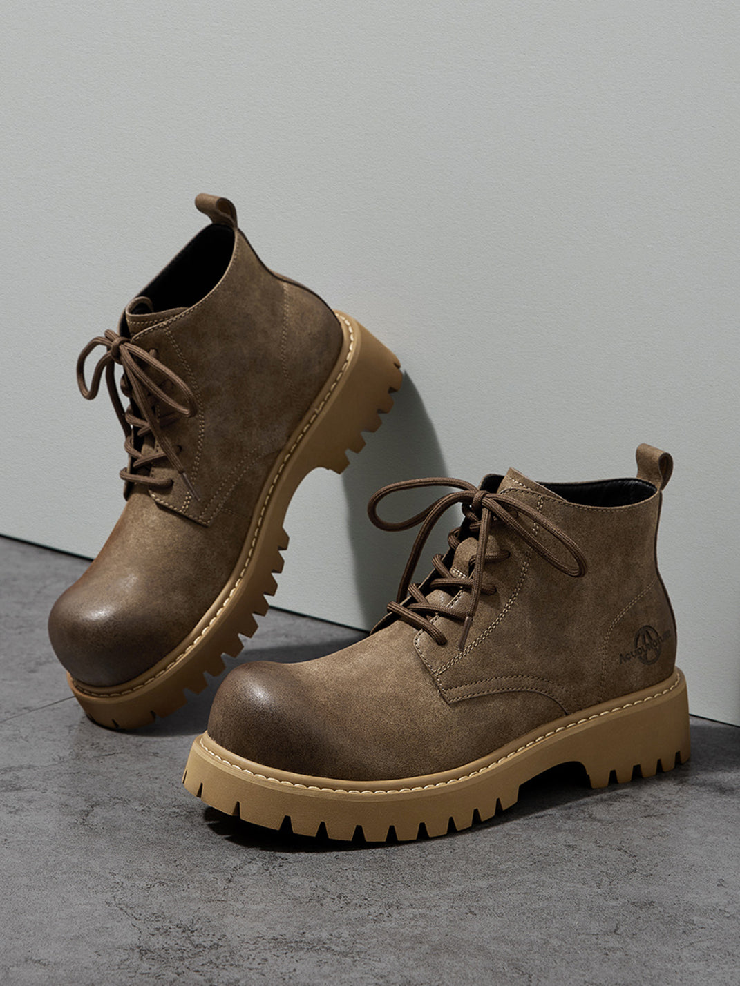 Tan Round-Toe Lug-Sole Work Boots - View 25