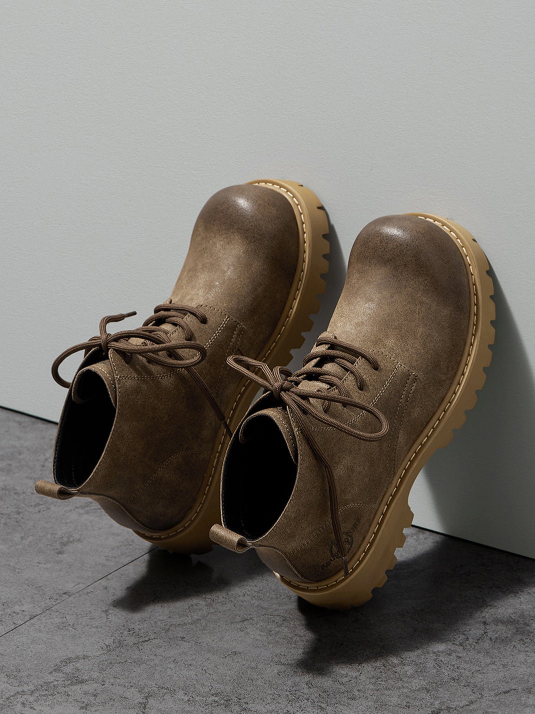 Tan Round-Toe Lug-Sole Work Boots - View 27