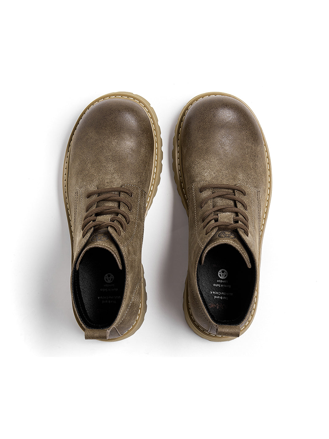 Tan Round-Toe Lug-Sole Work Boots - View 29