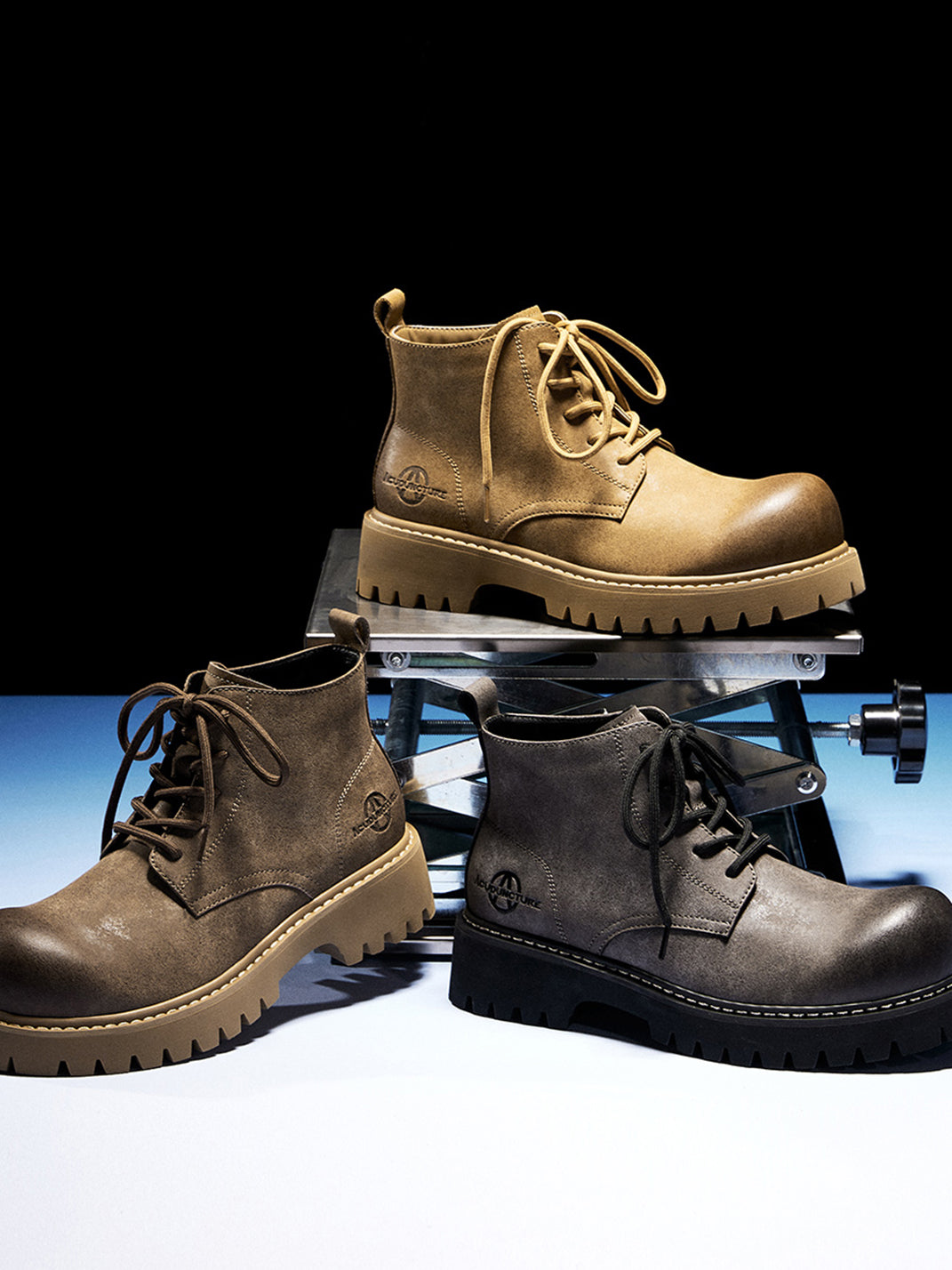 Tan Round-Toe Lug-Sole Work Boots - View 50