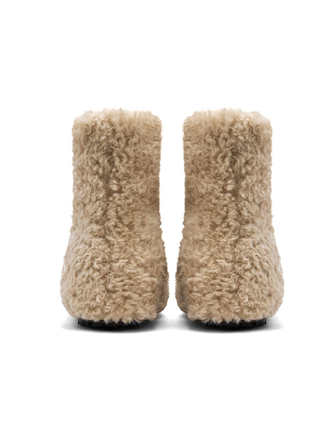 Teddy Bear Plush Platform Ankle Boots - View 5