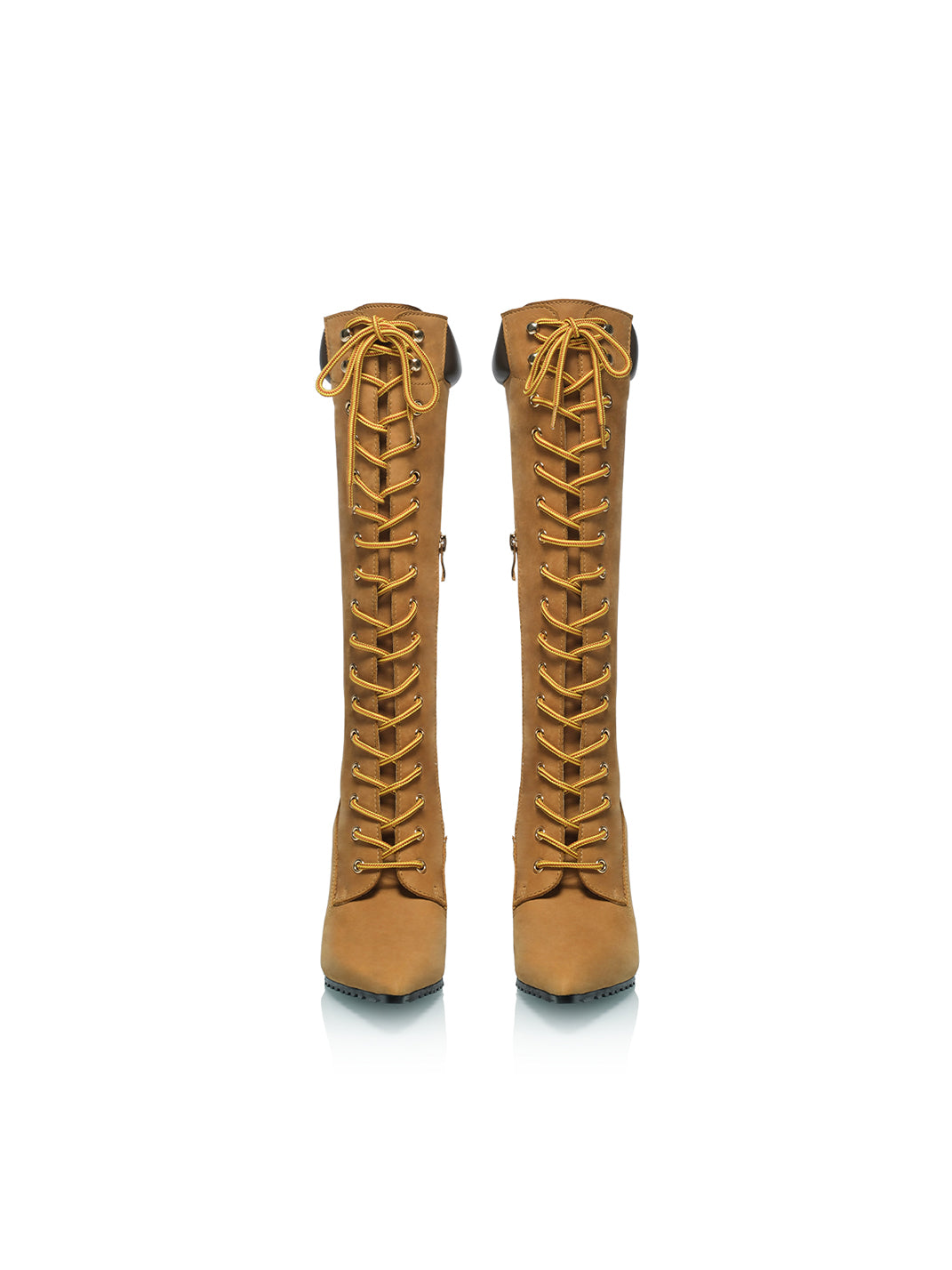 Corset-Lace Pointed Knee-High Boots - View 7