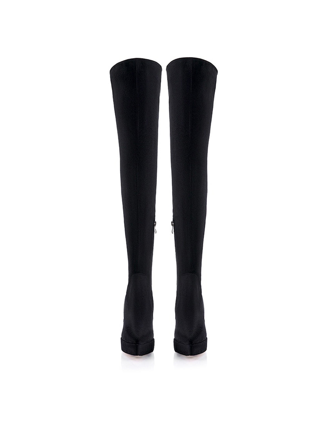 Stretch Suede Over-the-Knee Stiletto Boots - View 5