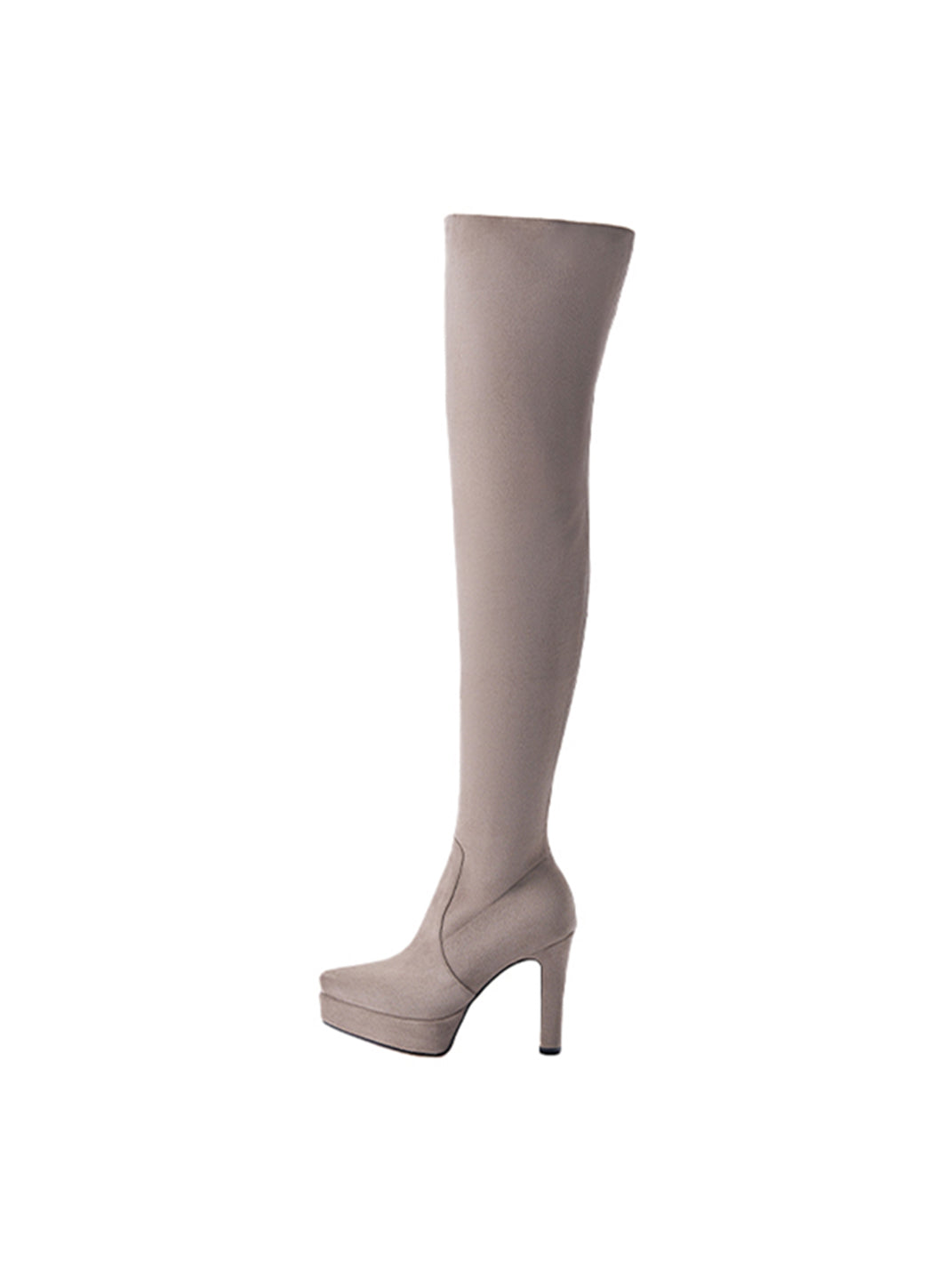 Stretch Suede Over-the-Knee Stiletto Boots - View 15