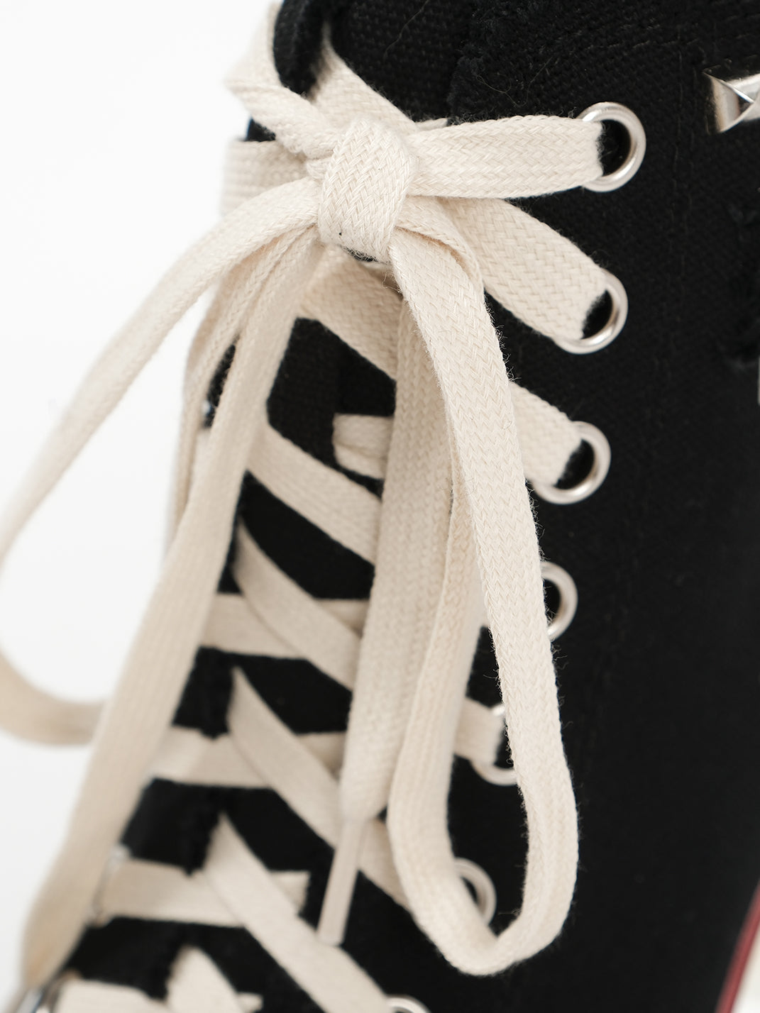 Studded Canvas High-Heel Sneaker Boots - View 12