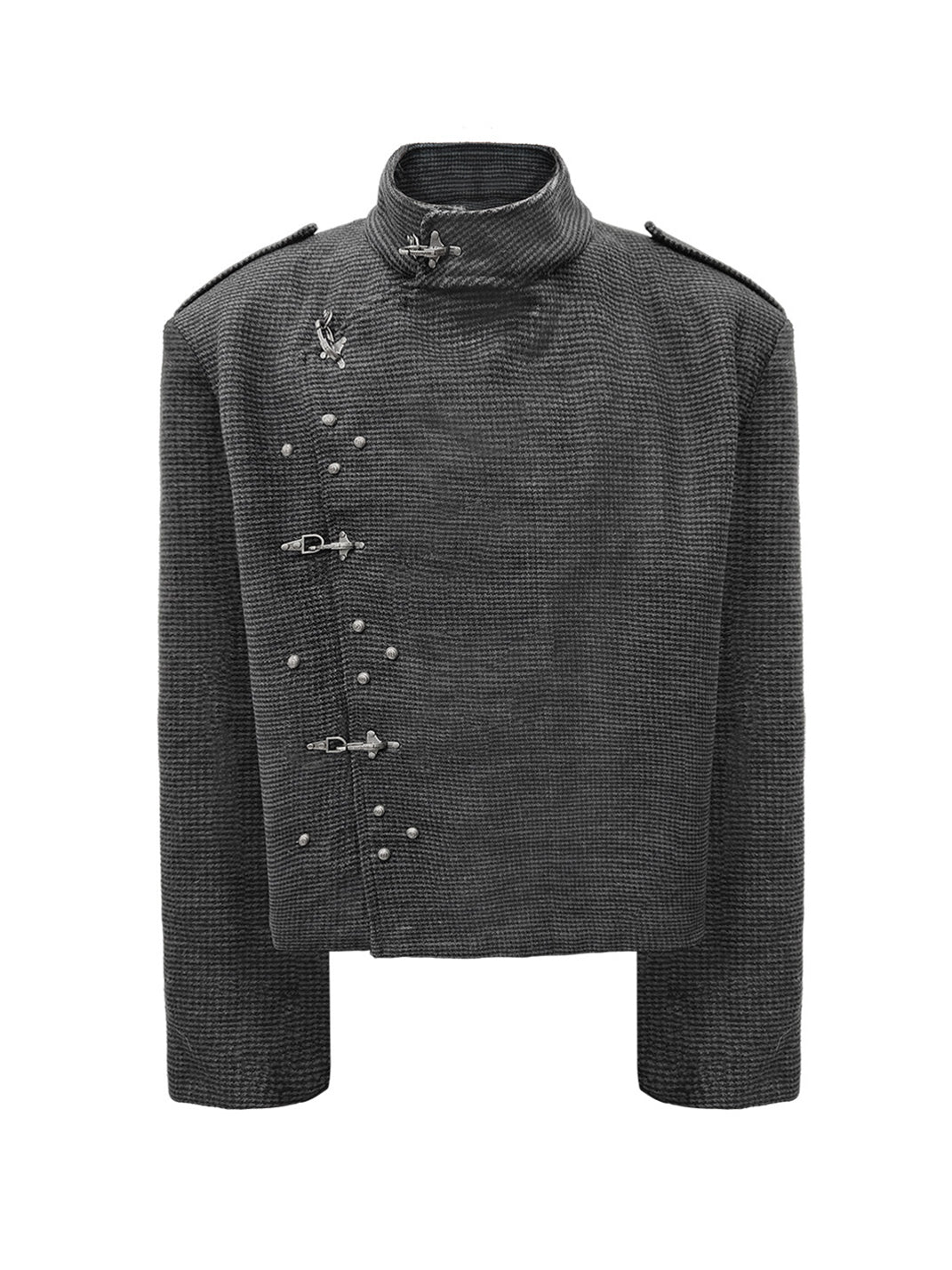 Houndstooth Lobster-Clasp Fencing Jacket