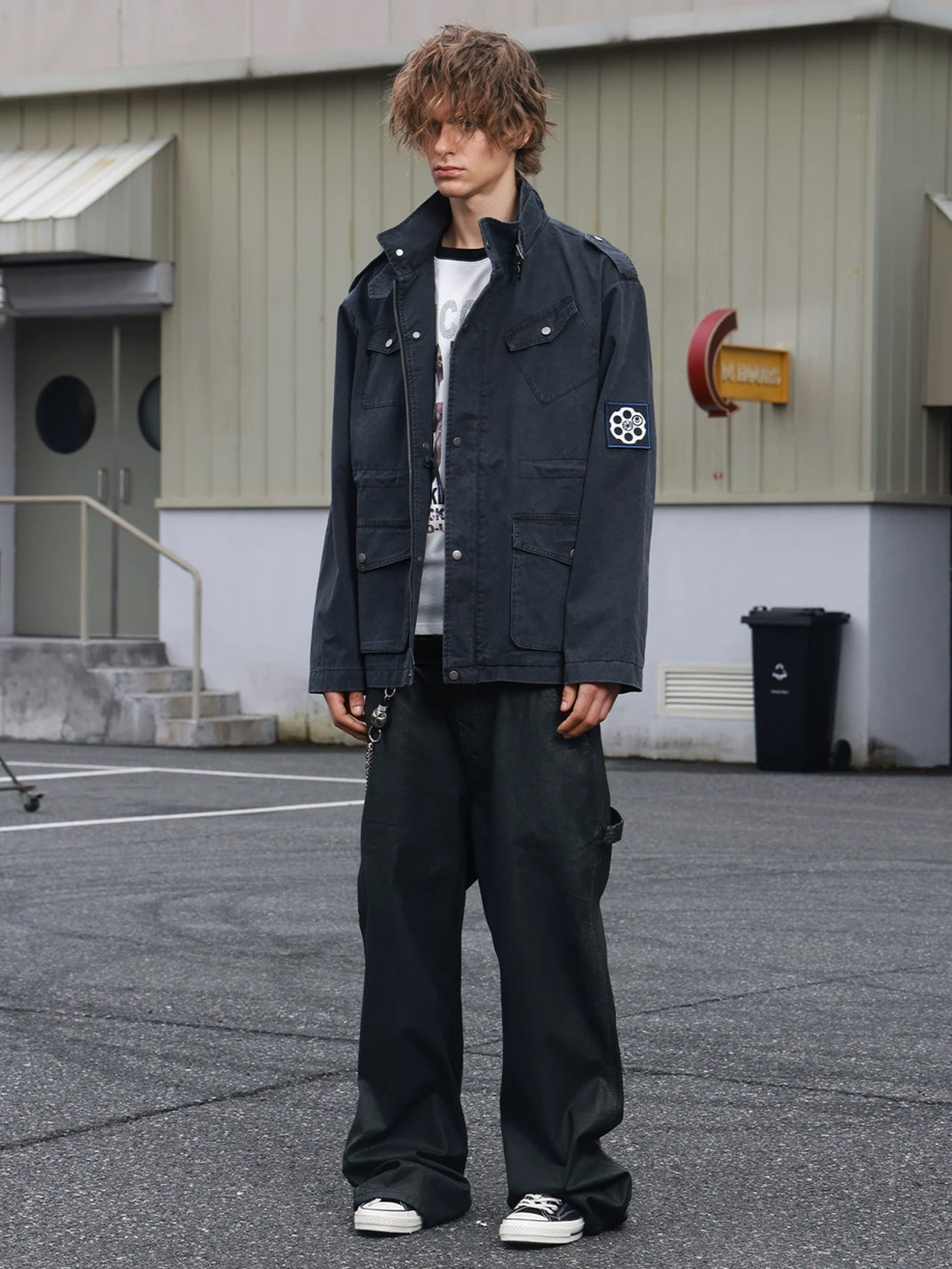 Washed Canvas Drawstring Utility Jacket - view 5