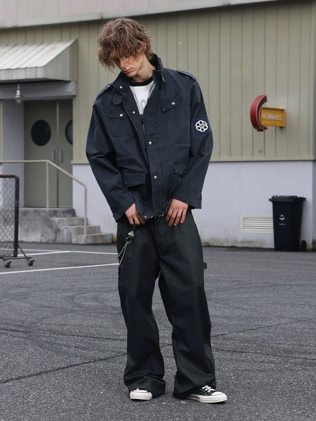 Washed Canvas Drawstring Utility Jacket - view 9