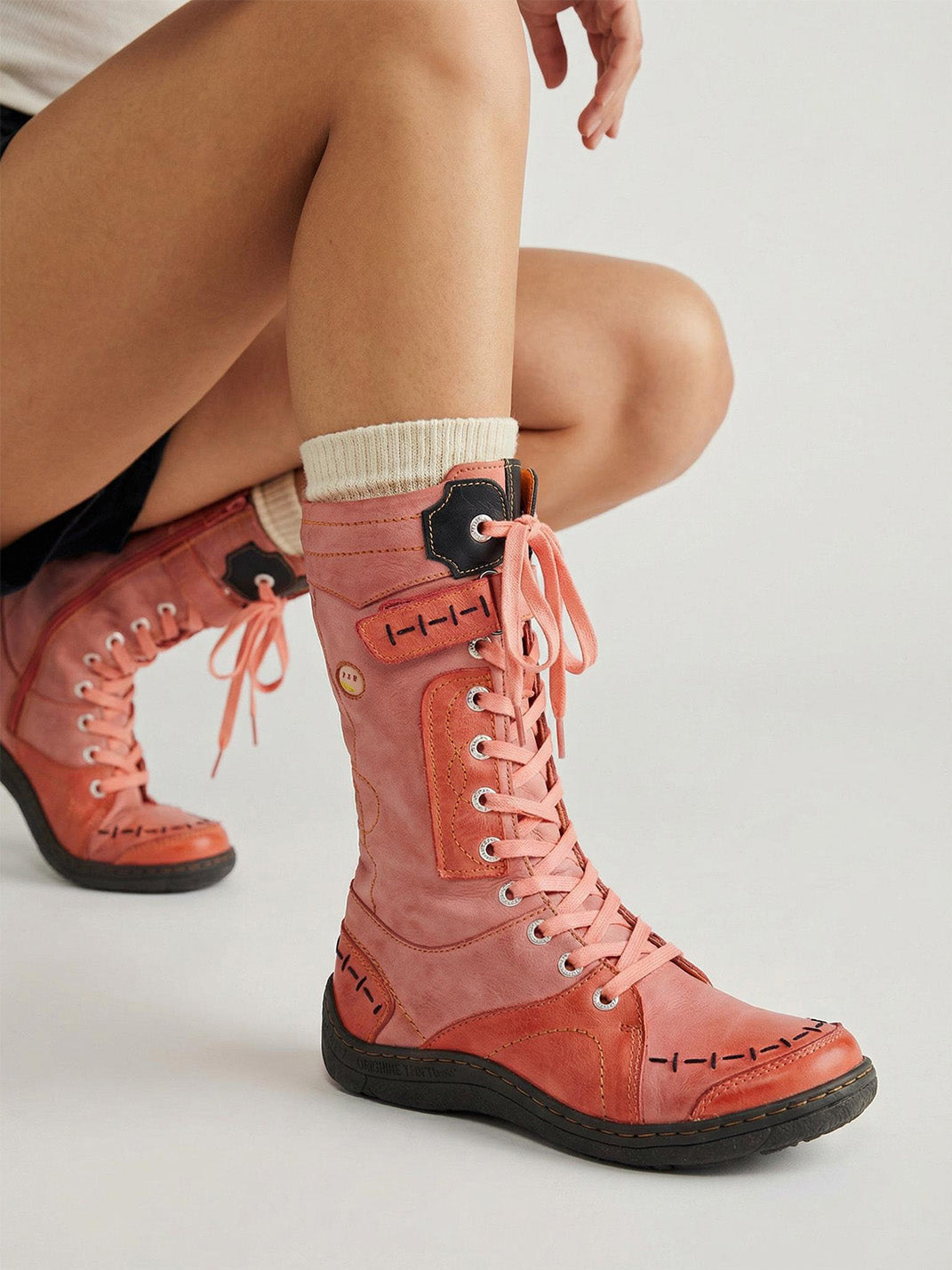 Washed PU Fleece-Lined Y2K Tall Boots - View 6