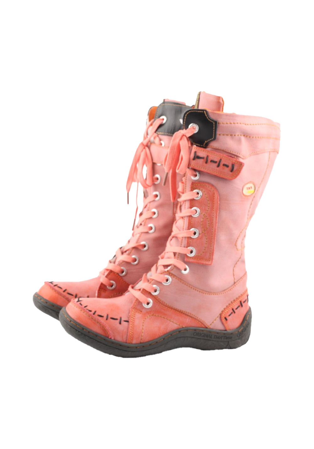 Washed PU Fleece-Lined Y2K Tall Boots - View 8
