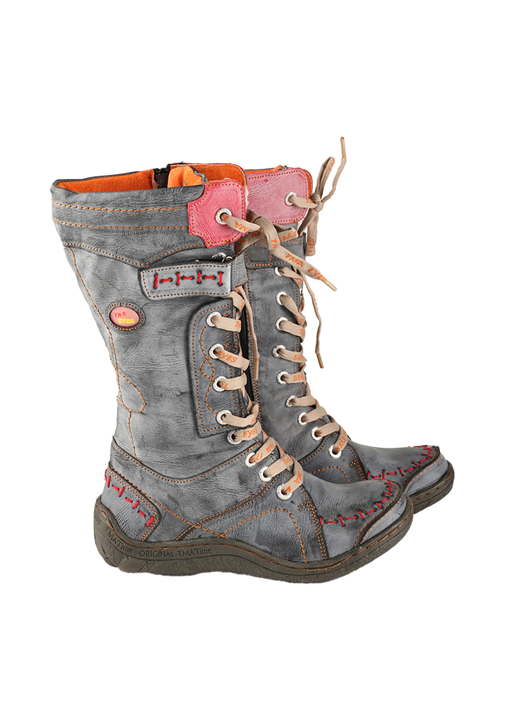 Washed PU Fleece-Lined Y2K Tall Boots - View 11