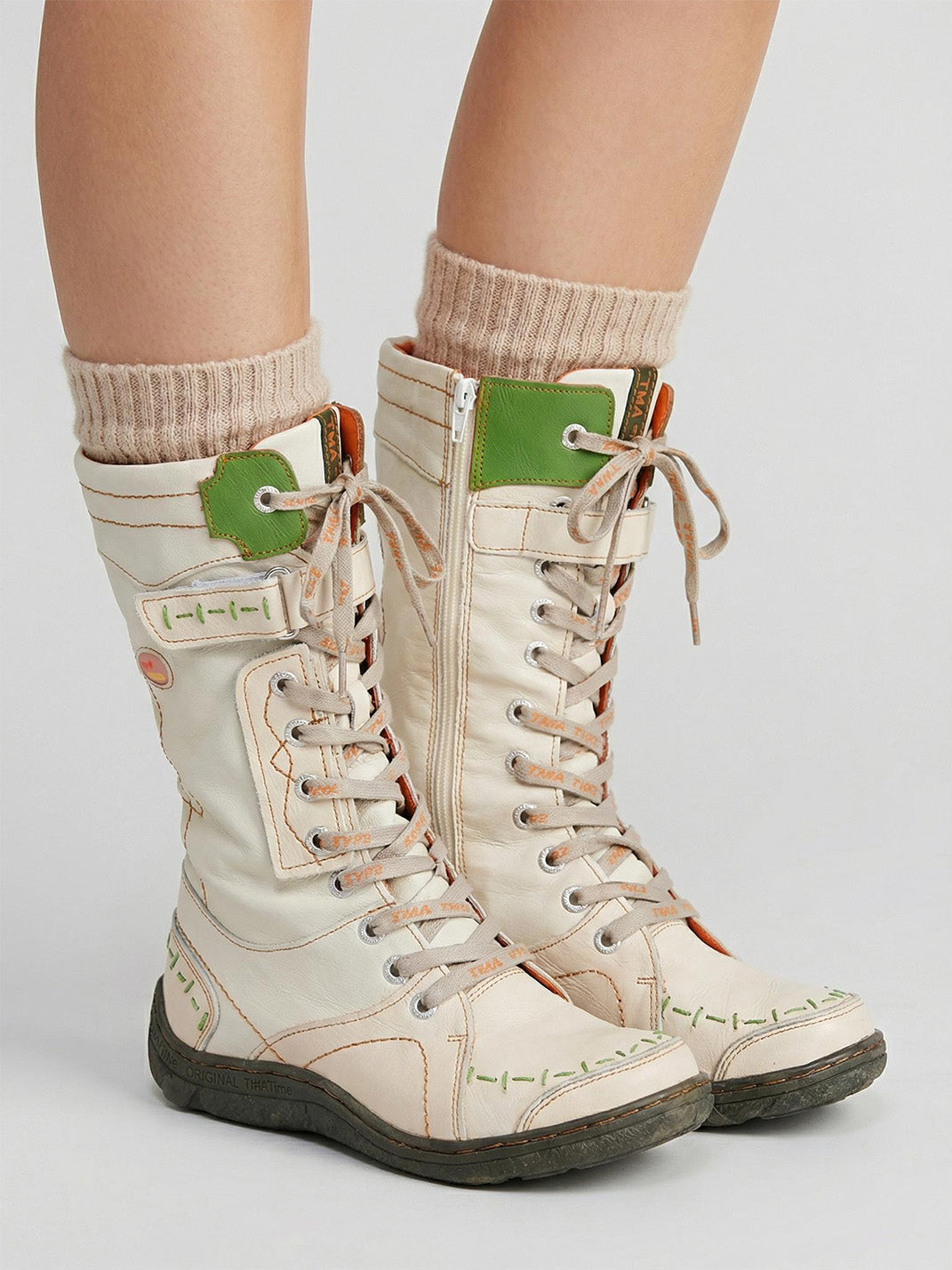 Washed PU Fleece-Lined Y2K Tall Boots - View 22
