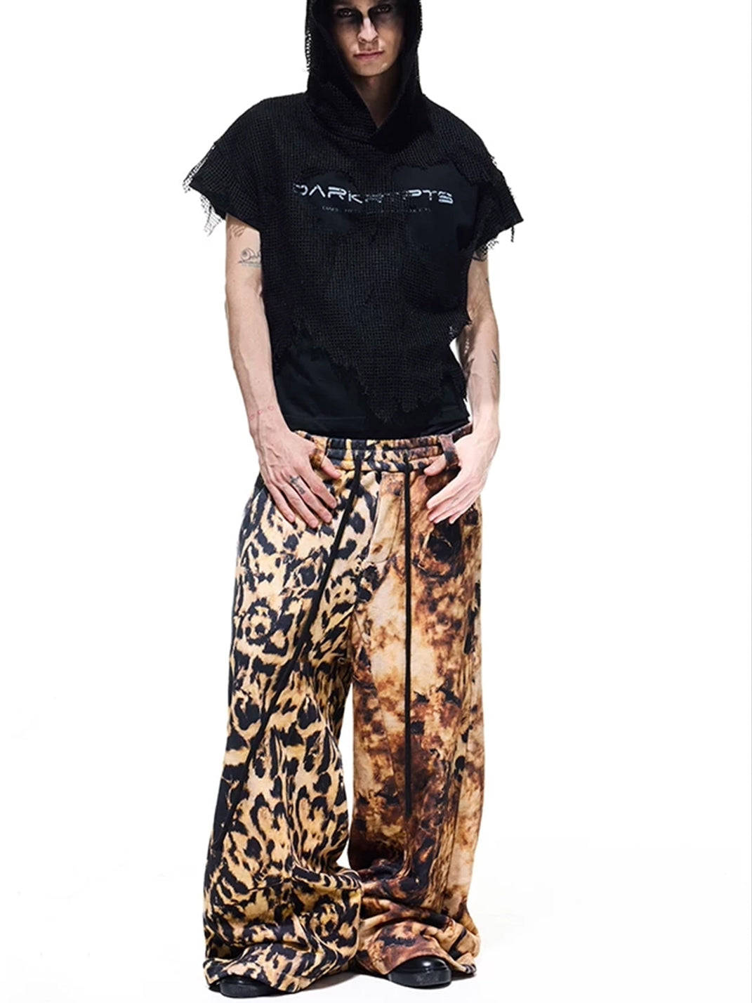 Weathered Leopard Wide-Leg Drawstring Pants — product view 7
