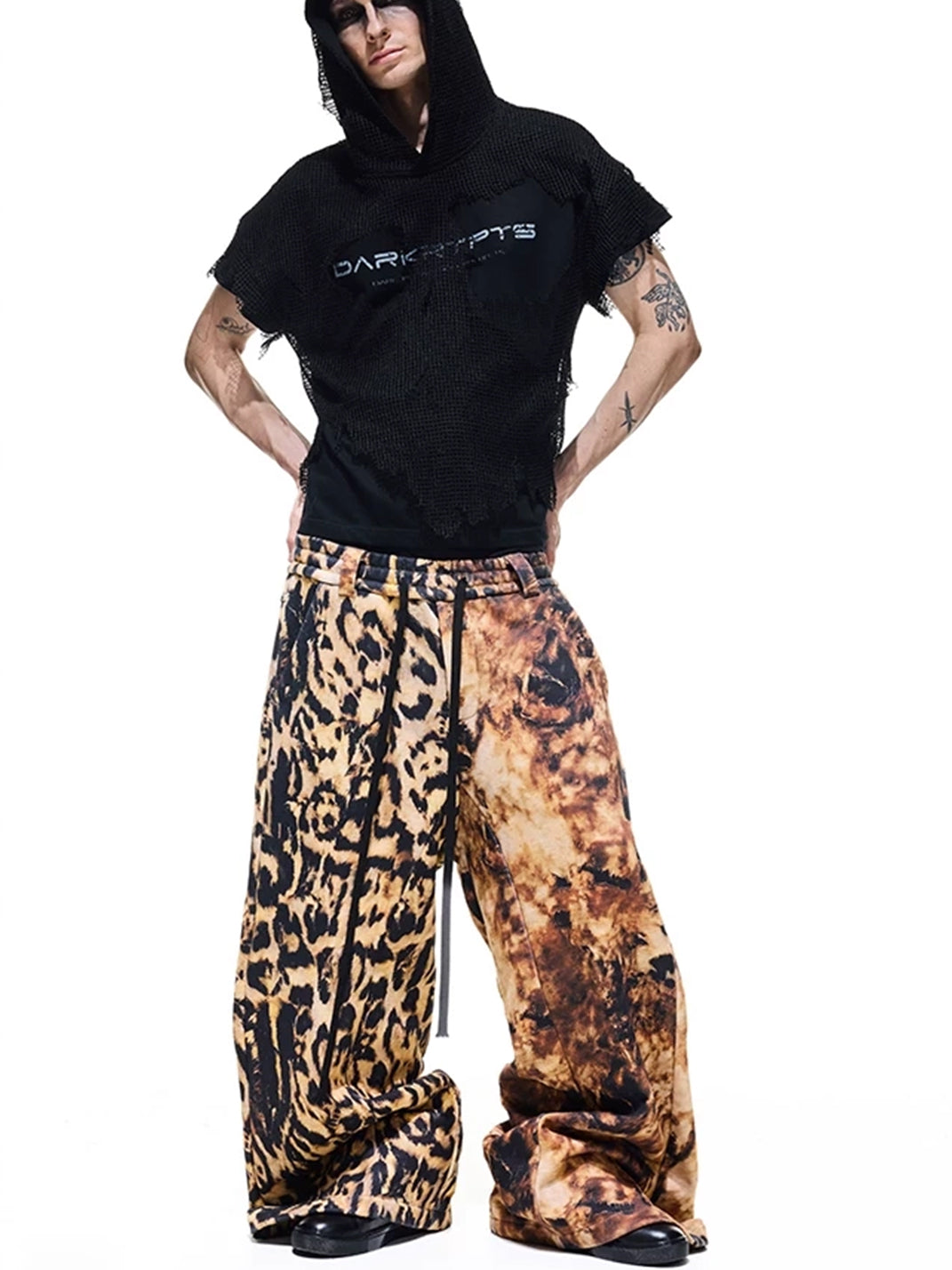 Weathered Leopard Wide-Leg Drawstring Pants — product view 8