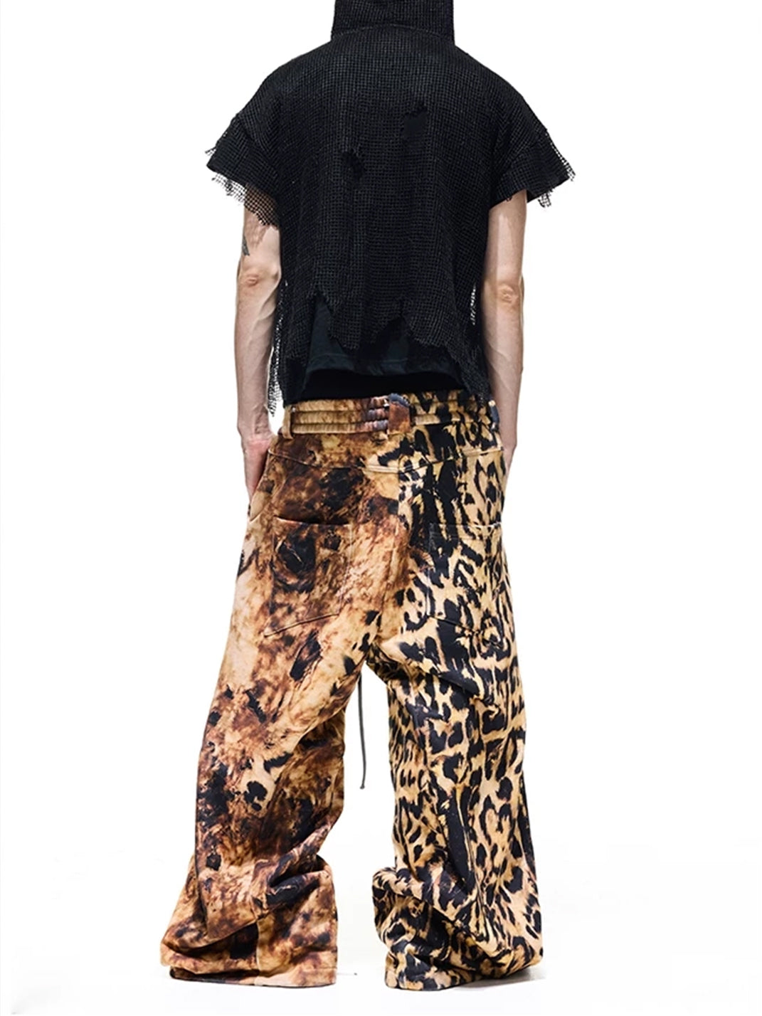 Weathered Leopard Wide-Leg Drawstring Pants — product view 9