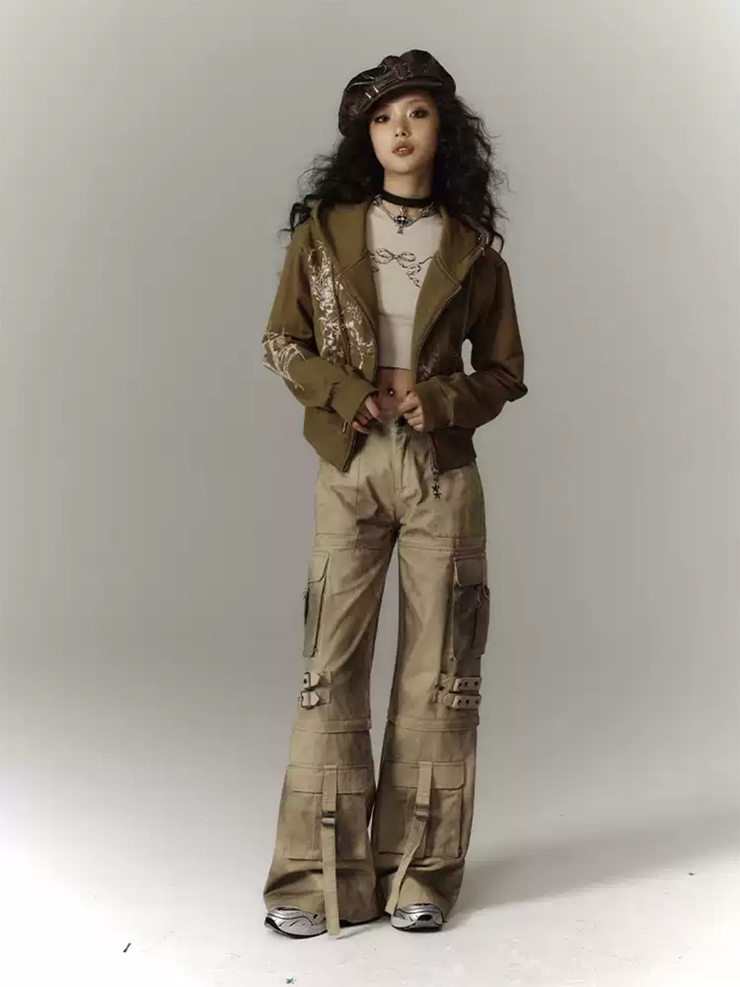Weathered Detachable-Leg Wide Cargo Trousers — product view 9