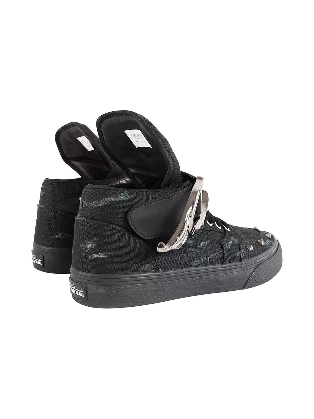 Distressed Wing-Strap High-Top Canvas Sneakers - View 2