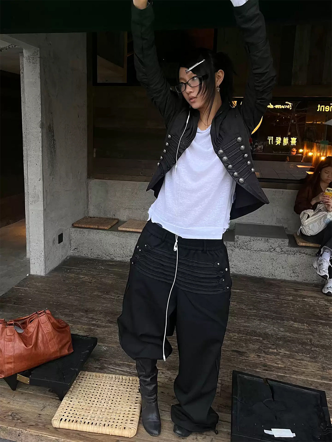 Woven-Strap Wide-Leg Casual Trousers - View 4