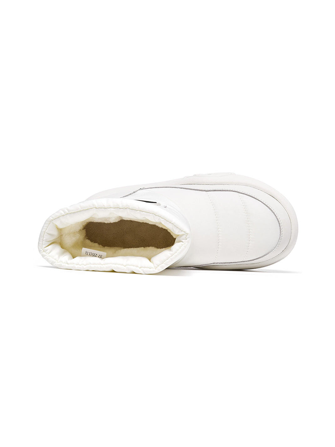 White Padded Mid-Calf Snow Boots - View 14
