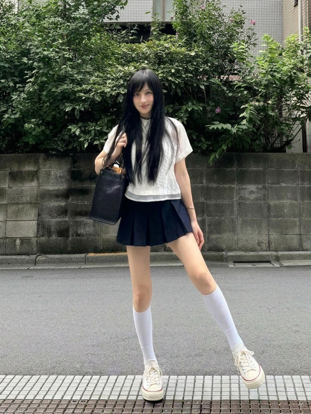 White Racing Stripe Platform Canvas Sneakers - View 3