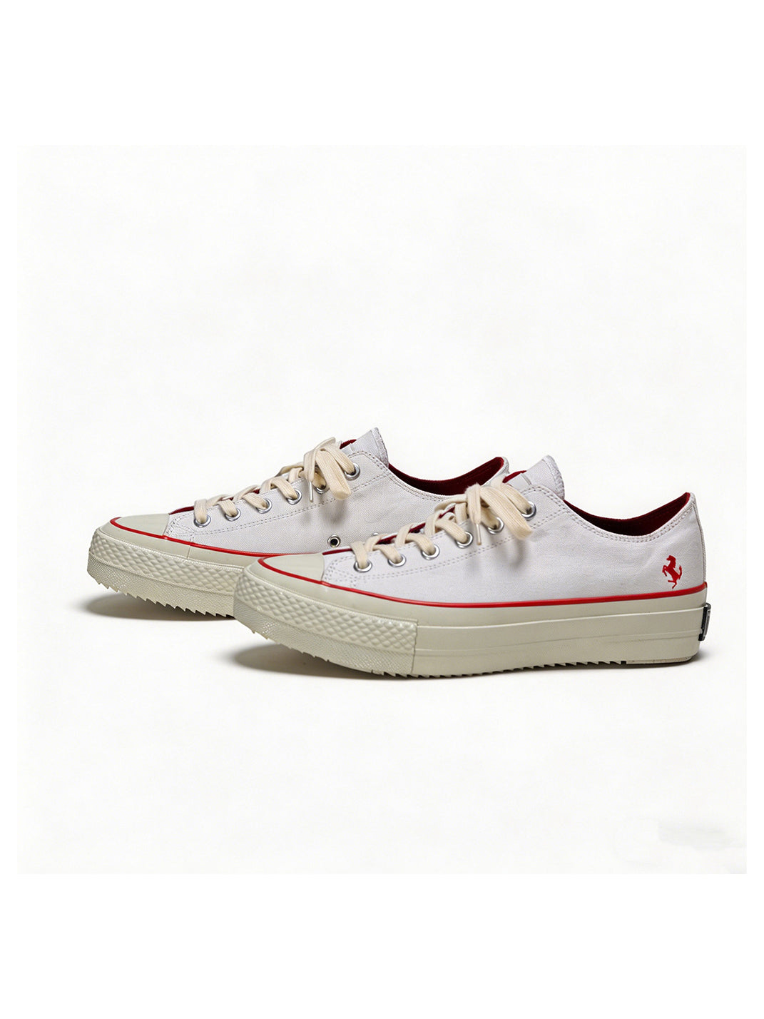 White Racing Stripe Platform Canvas Sneakers - View 7