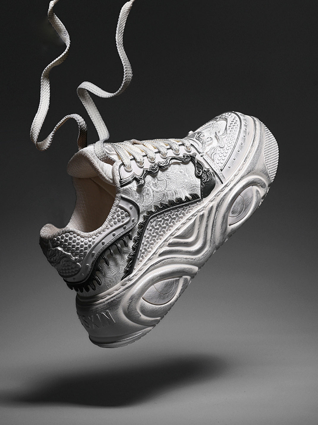 White Wukong Sculpted Platform Sneakers - View 5