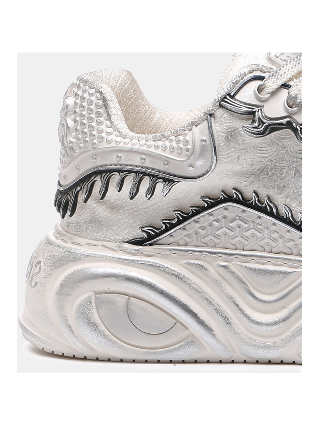 White Wukong Sculpted Platform Sneakers - View 13