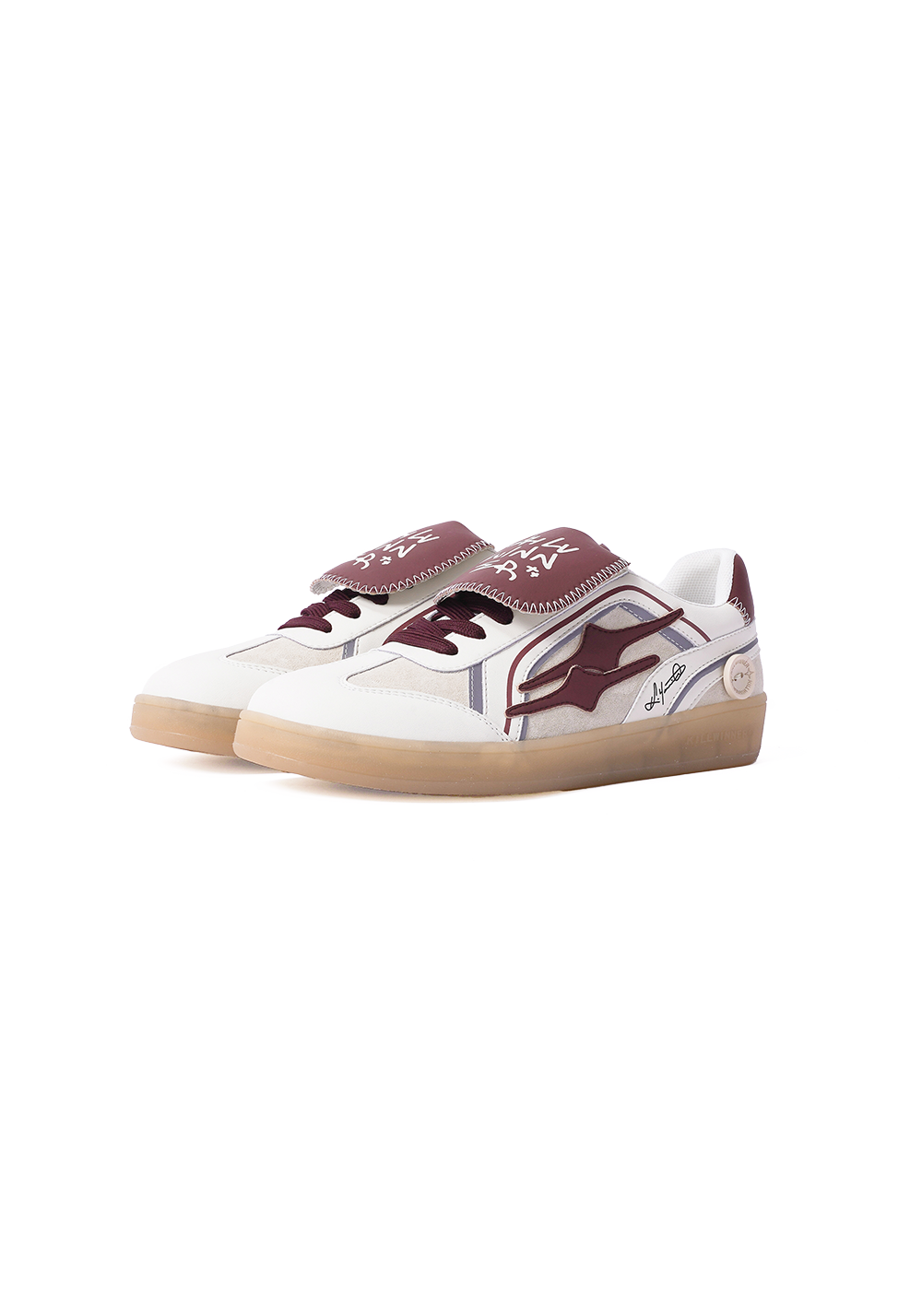 Wine Red Strap Retro Trainer Sneakers - View 10
