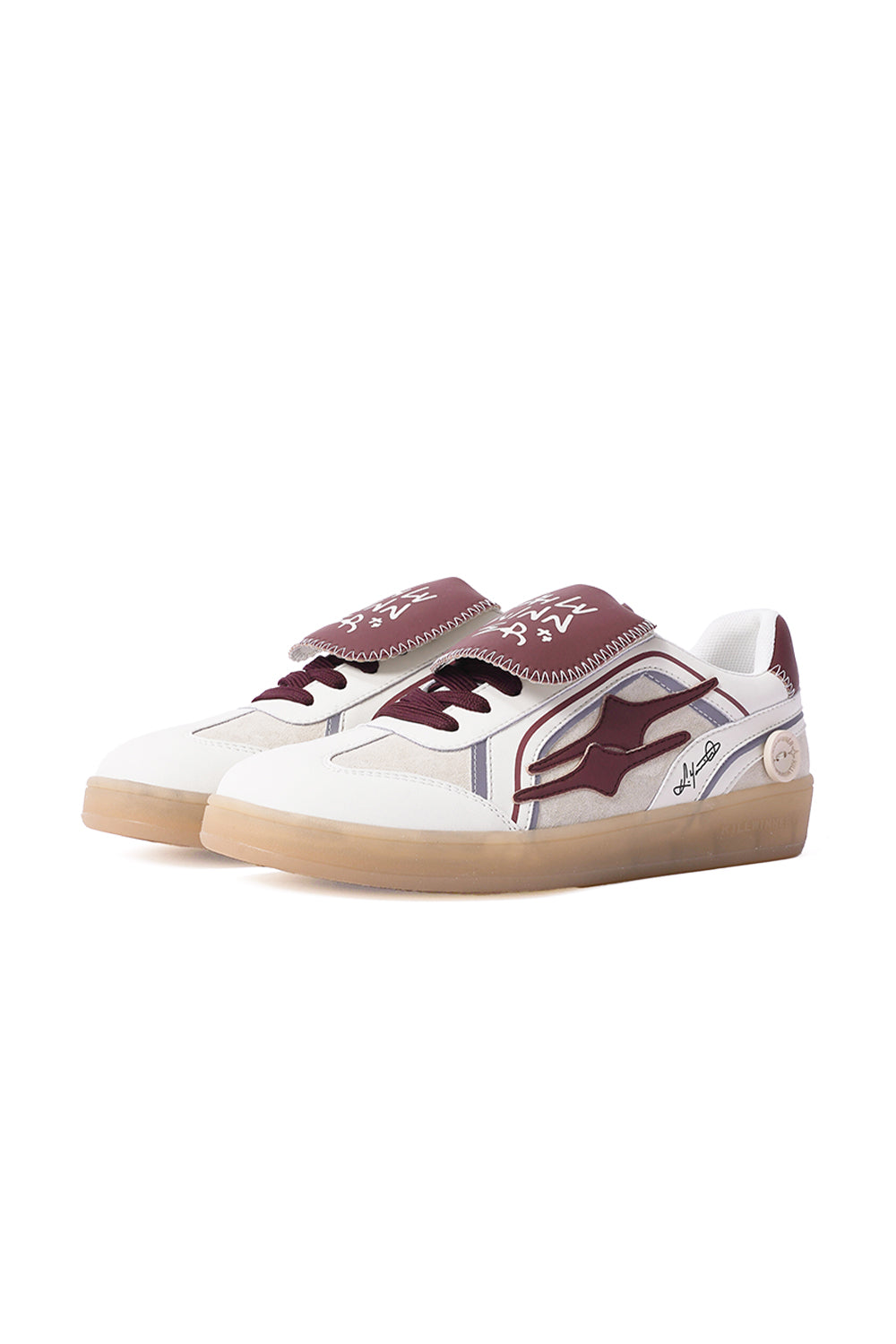 Wine Red Strap Retro Trainer Sneakers - View 7