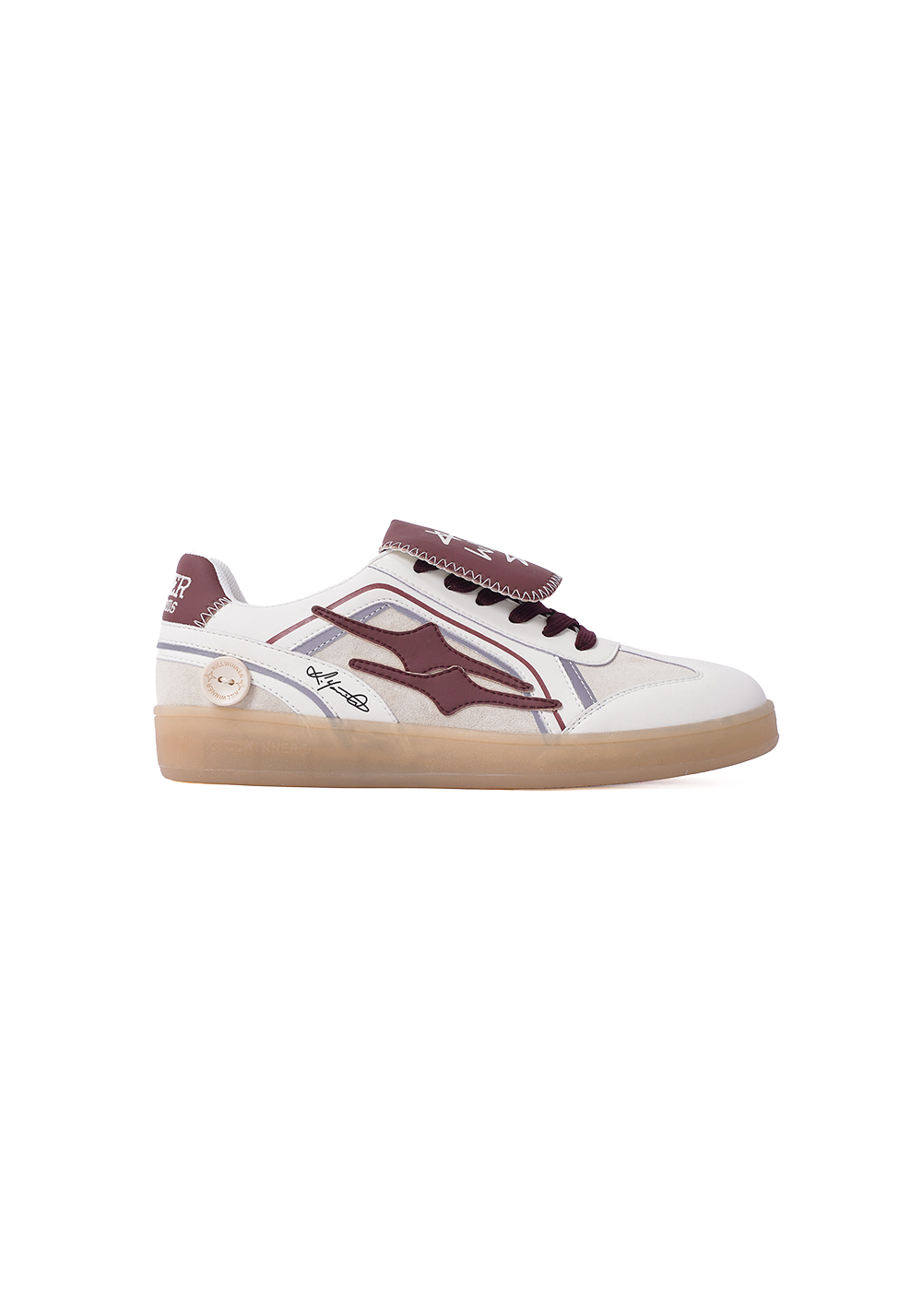 Wine Red Strap Retro Trainer Sneakers - View 6