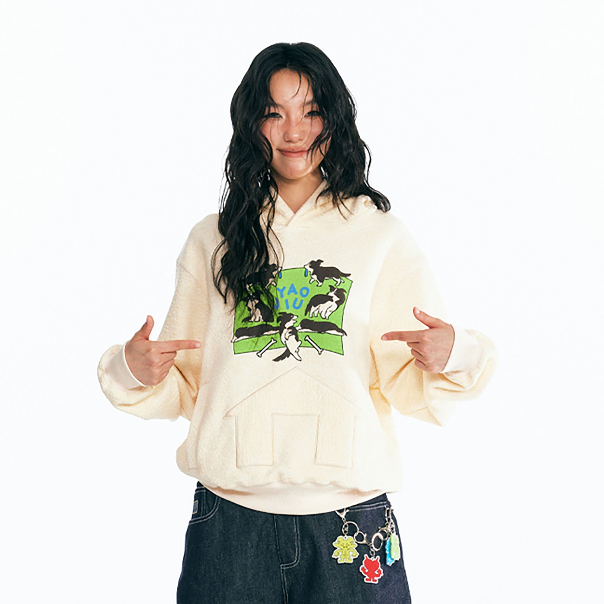 Puppy Paradise Oversized Graphic Hoodie