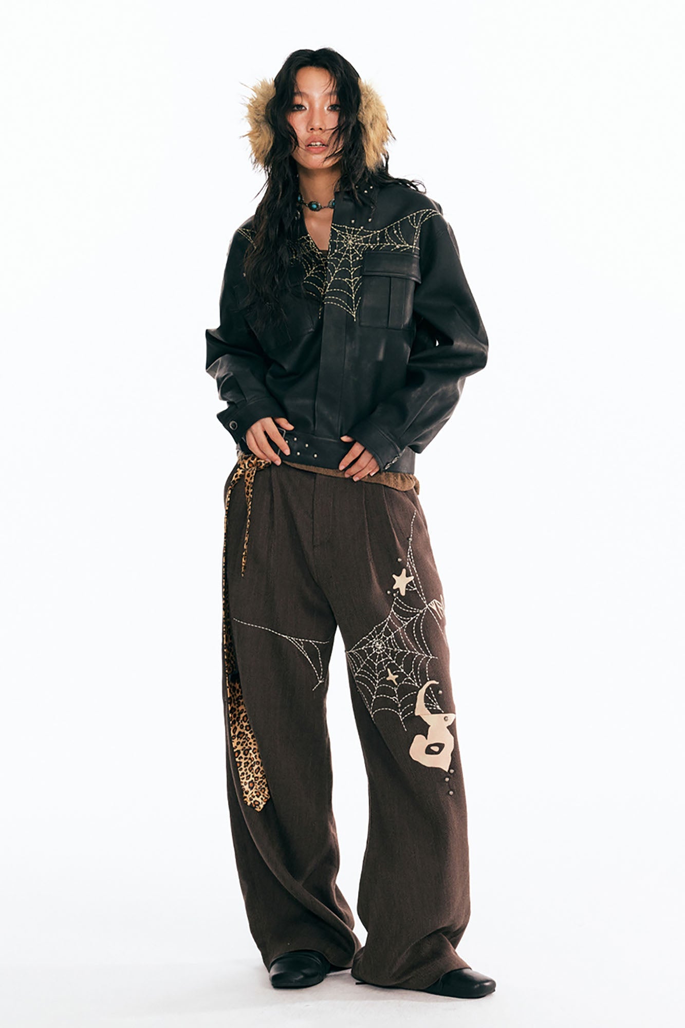 Dreamcatcher Patch Faux Leather Jacket